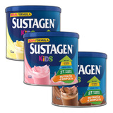 Sustagem Kids Morango, Chocolate Ou Baunilha 350g Kit 6 Lata