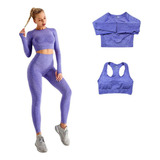 Sutiã Yoga Wear De Três Peças E Calças De Manga Comprida