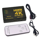 Switch Hub Divisor 4 Portas Hdmi 1.4b Suporta 4k Ultra Hd