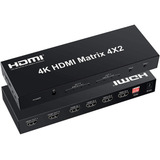 Switch Matrix Hdmi 4k 4x2 4 Entradas Para 2 Saidas Full Hd