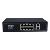 Switch Poe Híbrido Com 8 Portas Poe + 2 Portas Gigabits