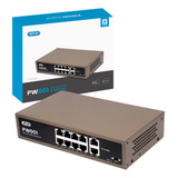 Switch Poe Híbrido Com 8 Portas Poe 2 Portas Uplink 10/100mb