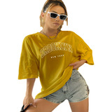 T Shirt Liso Colorido Unissex Vintage Brooklyn New York