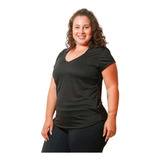 T-shirt Blusa Feminina Dry Plus Size Decote Em V Até O G5