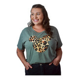 T-shirt Feminina Plus Size Camisetas Blusas Kit 3