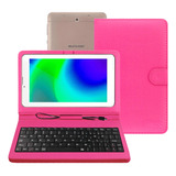 Tablet Multi 32gb M7 3g + Capa Com Teclado Rosa Kit Estudo