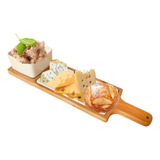 Tábua Para Queijo Frios Petiscos Mesa Posta Porcelana Bambu
