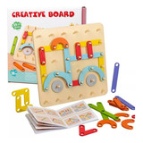 Tabuleiro Criativo Brinquedo Montessori Quebra Cabeça Blocos