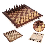 Tabuleiro Madeira Chess Xadrez Dama E