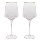 Taça 600ml Com Borda Dourada Cristal Taj Wolff