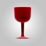 Taça Acrílica Pit-500 500ml Gin Vermelho Glass - 04 Unid