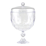 Taça Para Pavê Sobremesa Acrílico 1250ml Com Tampa Diamante Cor Transparente