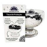Taça Proteção De Turmalina Negra, Cristal E Sal Grosso 7cm