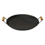 Tacho Disco Arado Paella 45cm Aço Carbono2mm Cabo De Madeira