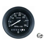 Tacometro Conta Giros 85mm 12v 24v C/ Horimetro Ajuste 3500 