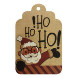 Tag Decorativa Etiqueta Natalina 30uni Ho Ho Ho Papai Noel