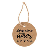 Tag Kraft Redonda 4cm Com Cordão 50 Unid. - Vários Modelos