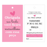 Tag Para Roupa Moda Feminina Rosa Etiquetas 50 Unds