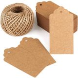 Tags Kraft + Brinde Cordão Sisal - 1000 Unidades