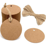 Tags Kraft Redonda Com Cordão Sisal - 500 Un