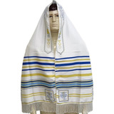 Talit Messiânico Nacional Azul Royal (160cmx50cm)- Oferta!