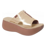 Tamanco Plataforma Feminino Dijean Ouro