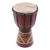 Tambor Djembe Africano De Madeira Maciça Esculpida À Mão