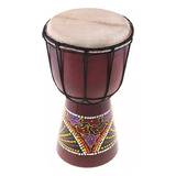 Tambor Djembe Africano De Madeira Maciça Esculpida À Mão