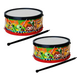 Tambor Infantil Kit 2 Tamborzinho Plástico Musical Educativo