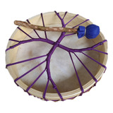 Tambor Xamânico Lakota 30 Cm Roxo Linha Colors 