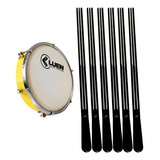 Tamborim 6 Pol. Abs Pele Leitosa Luen C/ 6 Baquetas + Chave