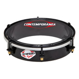 Tamborim Plástico Abs Contemporânea Light Preto Fosco 6 Pol.