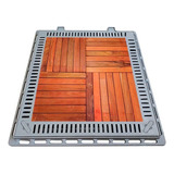 Tampa 80x80 Articulada Rebaixada Casa Máquinas Piscina Cinza