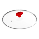 Tampa De Vidro Ichef Polishop Shark Series - 24cm Vermelha