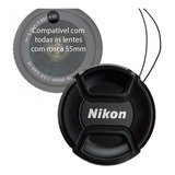 Tampa Lente Nikon 55mm Diâmetro Frontal Objetiva C/ Logotipo