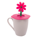 Tampa Lyor De Silicone Para Copos E Xícaras Flor Rosa 10,5cm