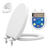 Tampa Privada Universal Assento Sanitario Oval Fecho Suave Cor Branco