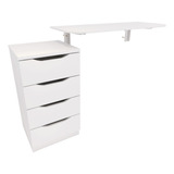 Tampo Bancada Mesa Dobrável De Parede 90x40cm E Gaveteiro 4g