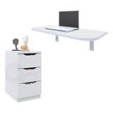 Tampo Bancada Mesa Dobrável De Parede 90x40cm Gaveteiro