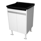 Tanque 40 Litros Com Esfregadeira + Gabinete Lavanderia