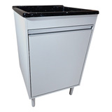 Tanque De Fibra Grande 40l Com Gabinete Mdf 55cm Montado