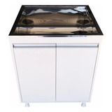 Tanque De Inox 46l Com Gabinete Mdf 60cm Entregue Montado