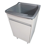 Tanque De Lavar Roupa Pequeno 22l Gabinete Mdf 46cm Montado