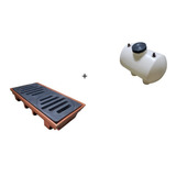 Tanque Horizontal Pvc 130 Litros E Pallet Dic De Contençao