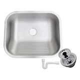 Tanque Inox Acetinado 50x40x22cm 27l C/ Valvula E Sifao