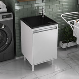 Tanque Lavanderia 26l + Gabinete Mdf P/ Torneira De Bancada