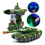 Tanque Militar Exército Tank Vira Robô C/ Som Luz Brinquedo