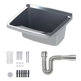 Tanque Plástico Lavar Roupa Alumínio 22l 47x43 + Sifão Croma Cor Prateado