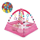 Tapete Atividade Estimulador Cercadinho Piscina Bolinha Rosa