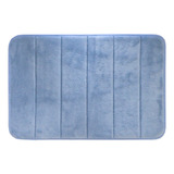 Tapete Banheiro Absorvete Super Soft Anti Derrapante Cor Azul Liso